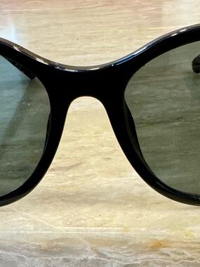 Armani Exchange Black Oversized Cat Eye Sunglasses Glossy Frame